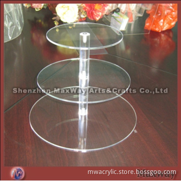 3 Tier Round Clear Table PMMA Cup Cake Display Stand